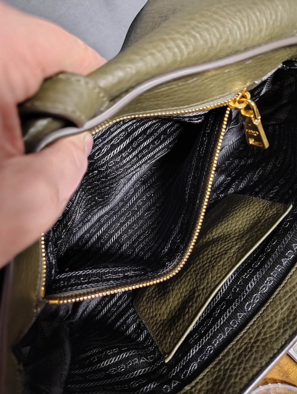 Prada Olive Green Leather Crossbody Bag - Picture 15 of 16